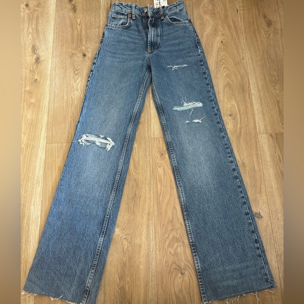 Zara High Rise Full Length Jeans